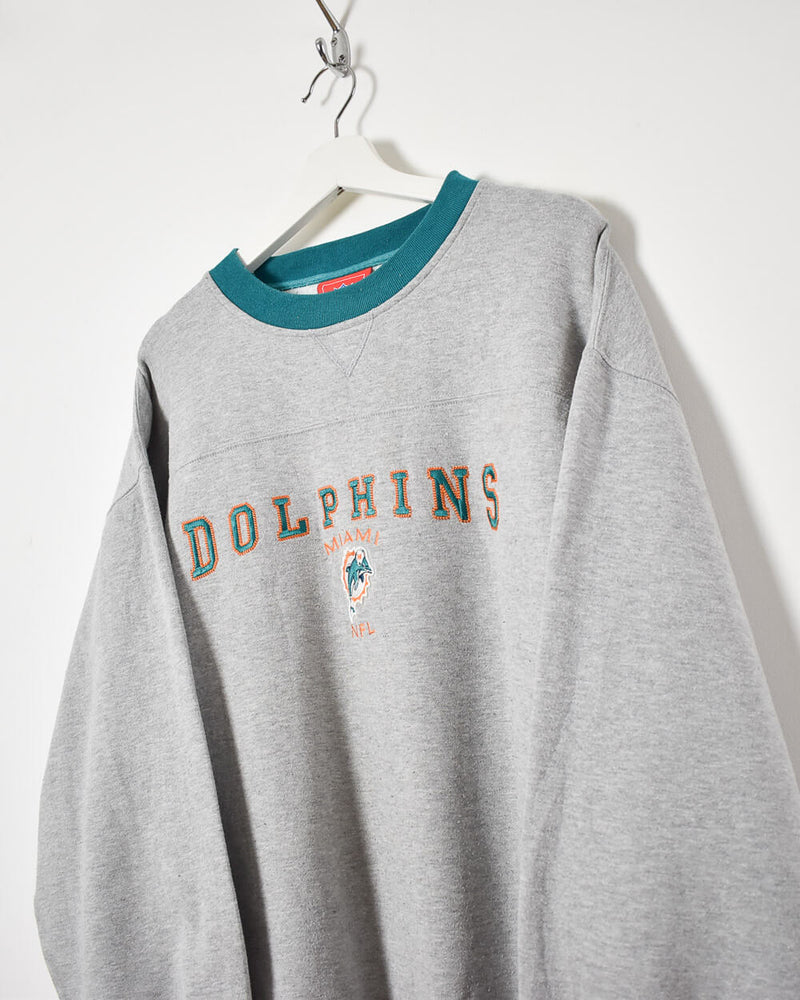 Vintage 90s Cotton Mix Stone Miami Dolphins Sweatshirt - X-Large