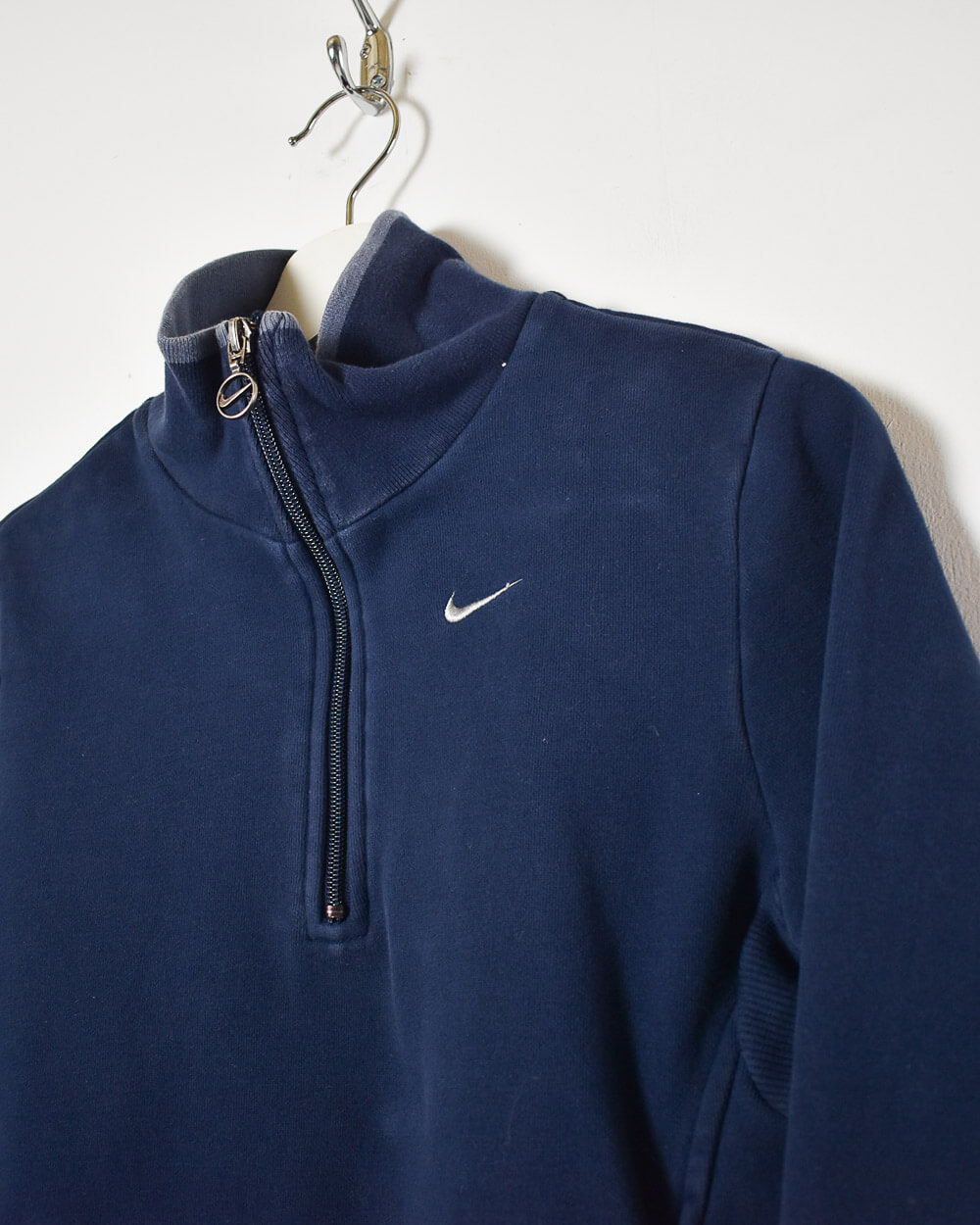 Navy Nike Women's 1/4 Zip Sweatshirt - Medium