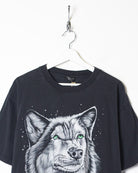 Black Tabsons Wolf Graphic T-Shirt - X-Large