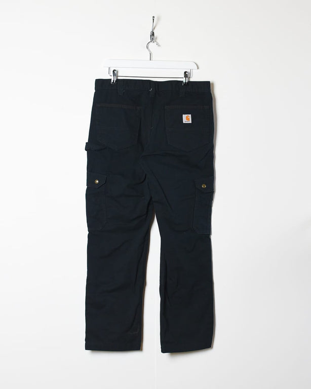 Black Carhartt Double Knee Carpenter Cargo Jeans - W34 L30