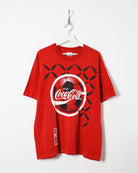 Red Coca Cola Eat Football Sleep Football Euro 96 T-Shirt - X-Large
