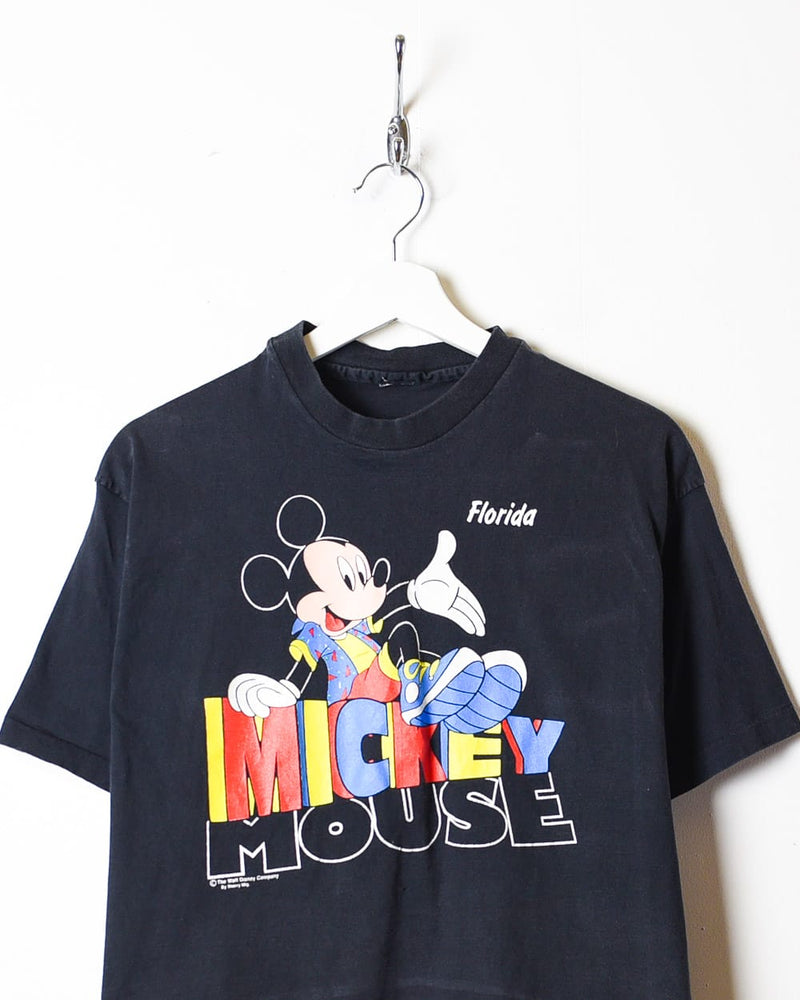 Vintage 90s Black Disney Florida Mickey Mouse Cropped T-Shirt