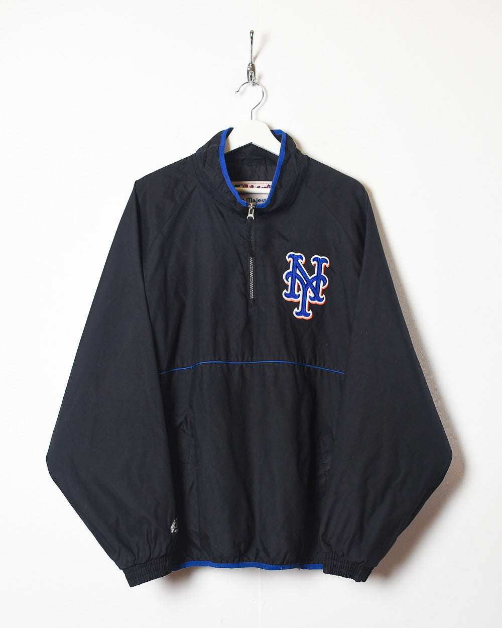 Vintage 00s Black Majestic X MLB Authentic New York Mets 1/4 Zip