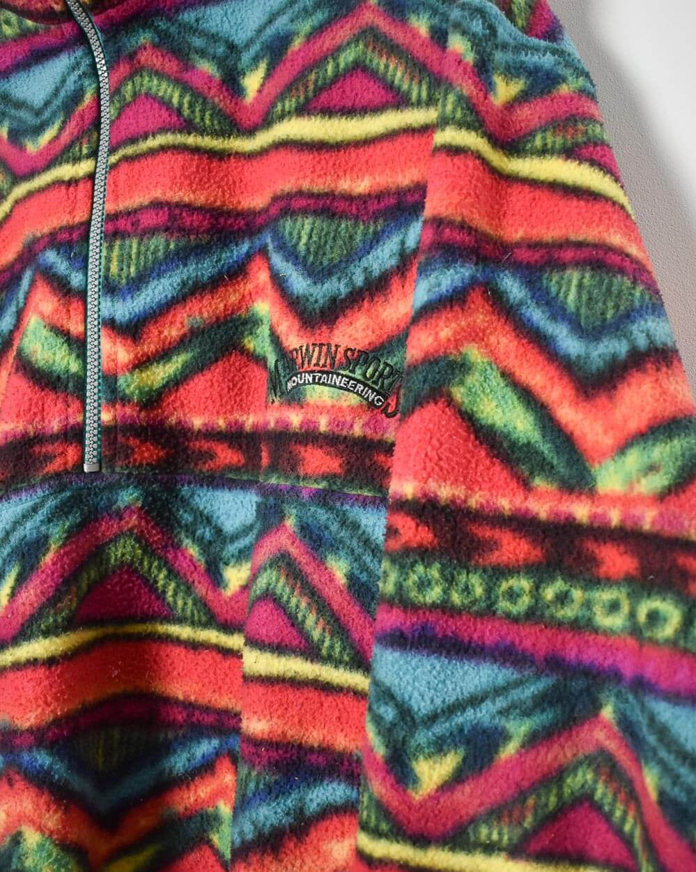 Multi Vintage 1/4 Zip Patterned Fleece -  Large
