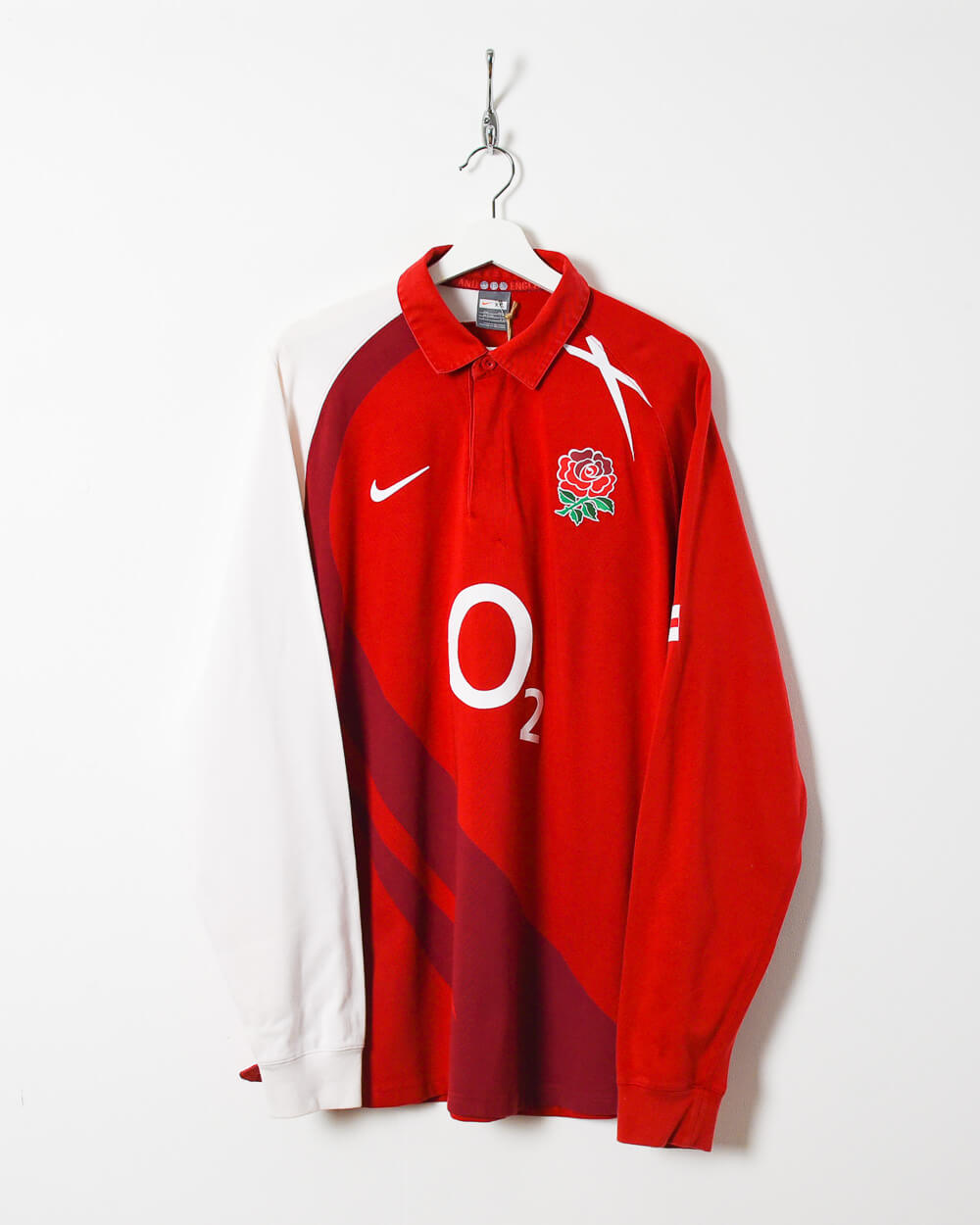 Red Nike England O2 Rugby Shirt - XX-Large