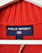 Red Polo Sport Ralph Lauren Zip-Through Knitted Sweatshirt - Small