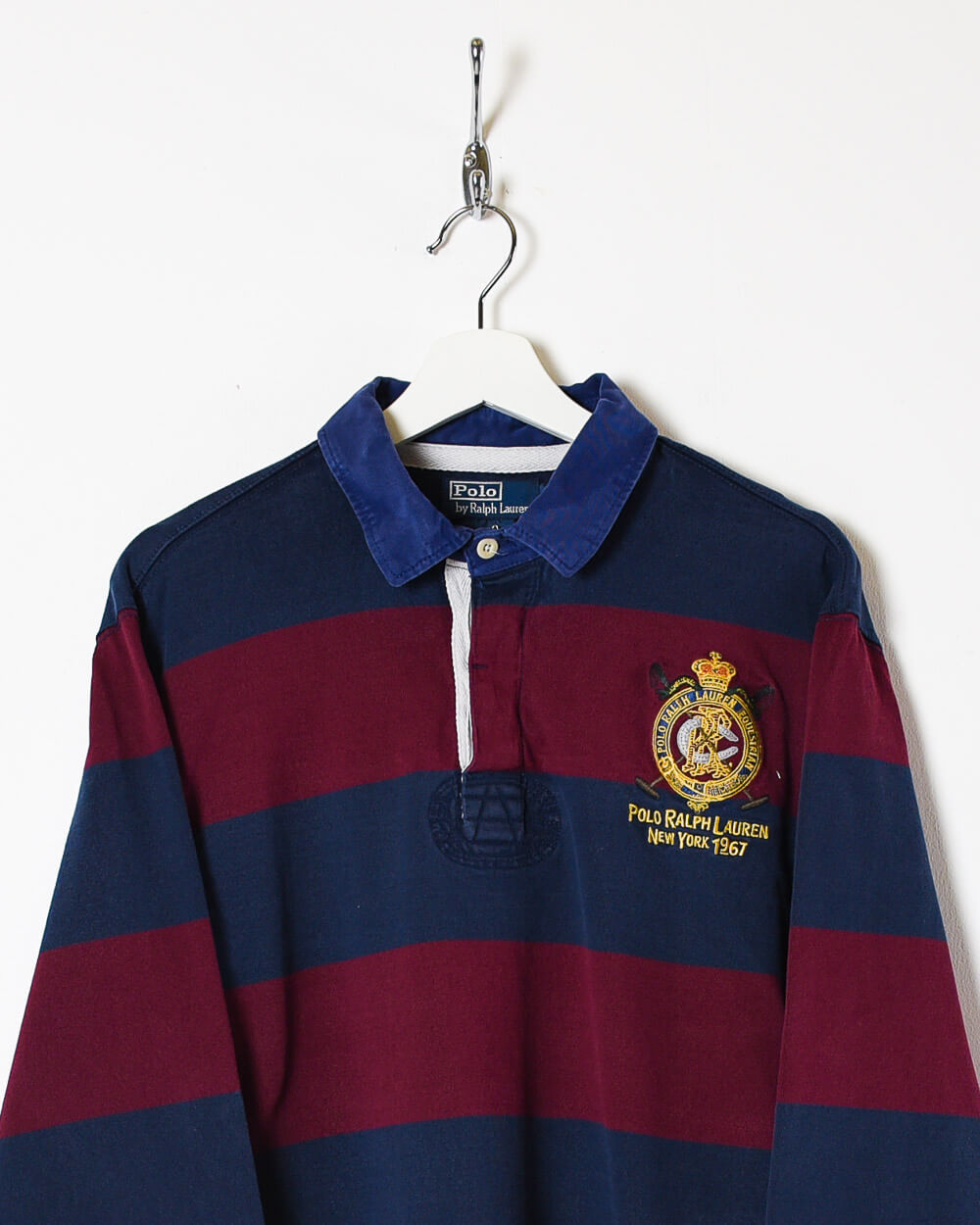 Maroon Ralph Lauren Polo New York 1967 Rugby Shirt - X-Large