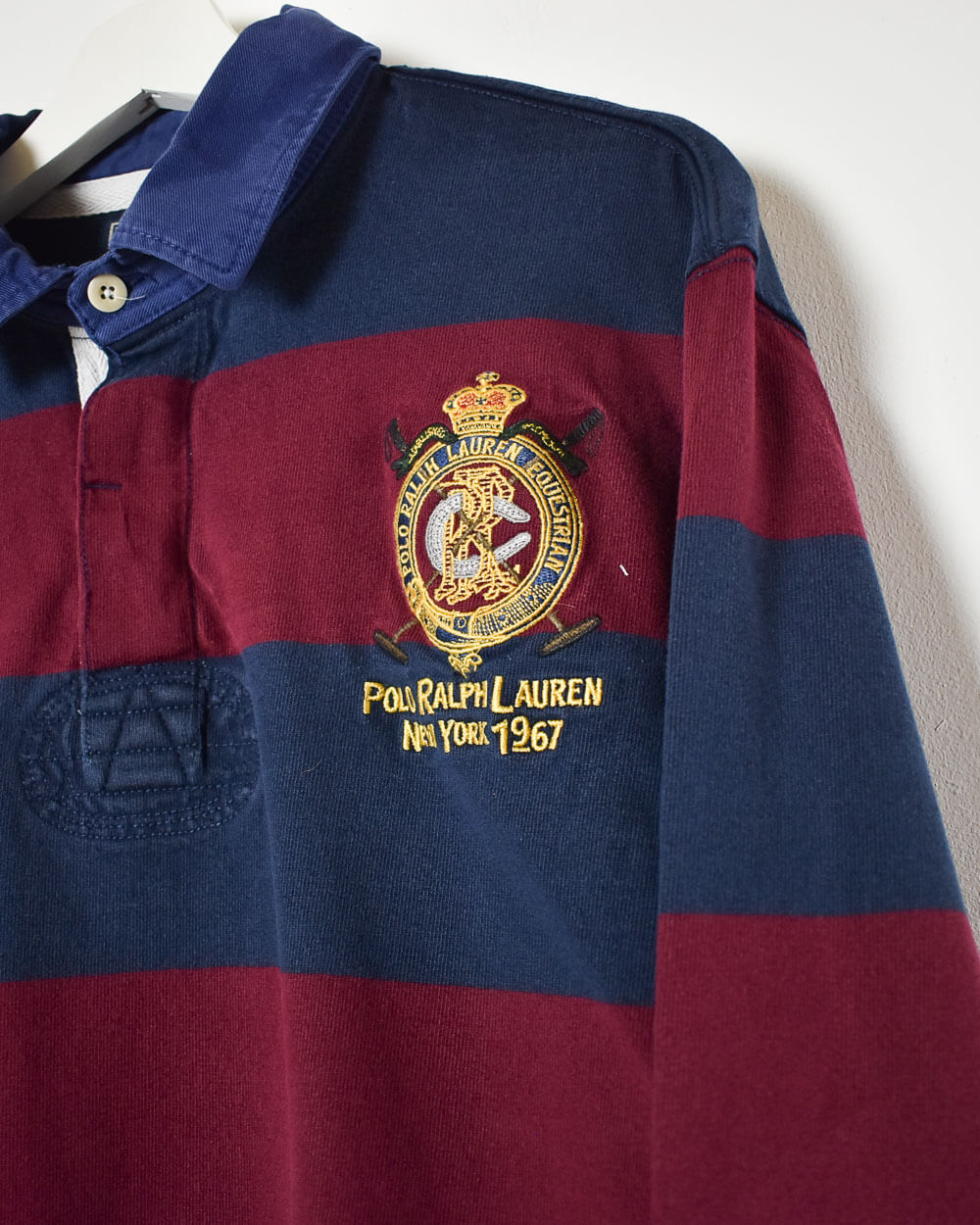 Maroon Ralph Lauren Polo New York 1967 Rugby Shirt - X-Large