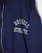 Navy Russel Athletic Zip-Through Sweatshirt - X-Large