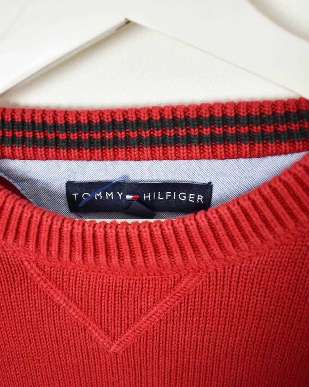 Red Tommy Hilfiger Knitted Sweatshirt - X-Large