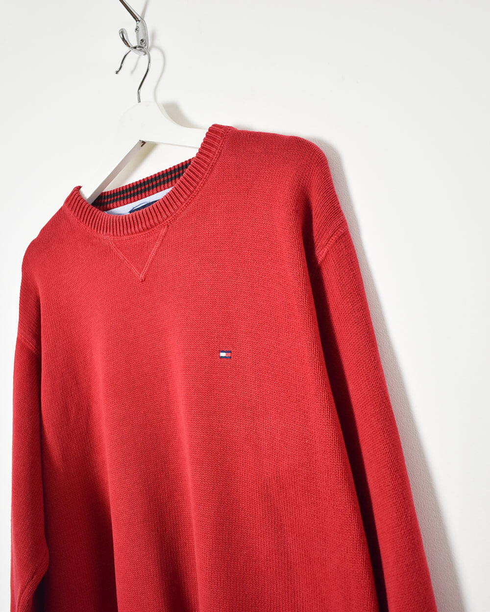 Red Tommy Hilfiger Knitted Sweatshirt - X-Large