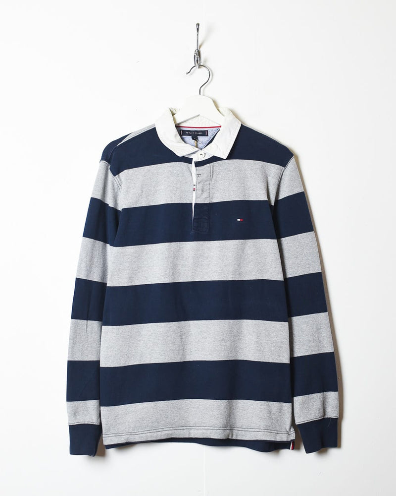 Navy Tommy Hilfiger Striped Rugby Shirt - Large