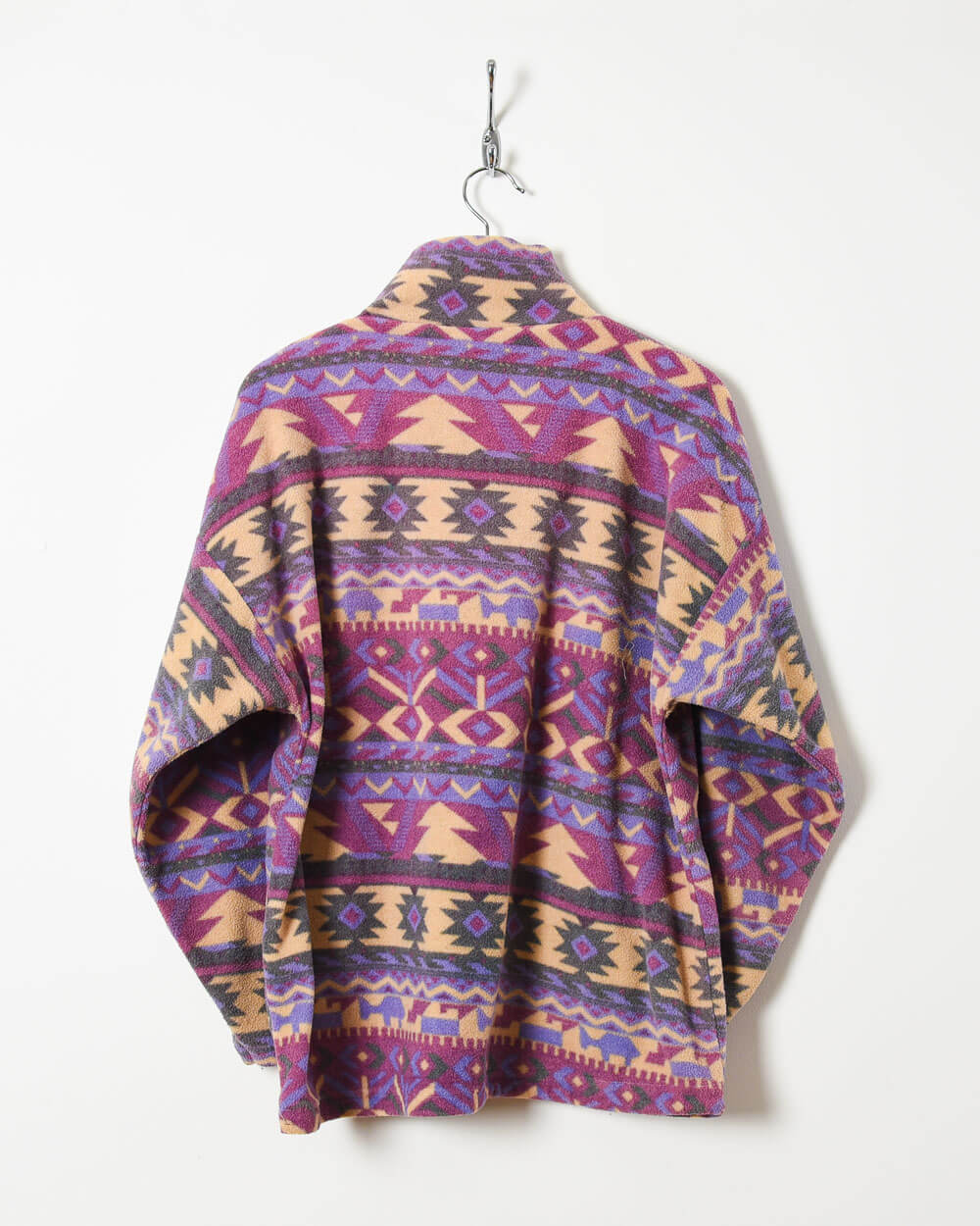 Purple Vintage 1/4 Zip Patterned Fleece - Medium