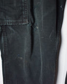 Black Carhartt Distressed Double Knee Carpenter Cargo Jeans - W32 L34