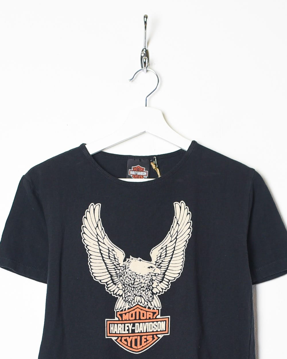 Black Harley Davidson Eagle Graphic T-Shirt - Small Women's