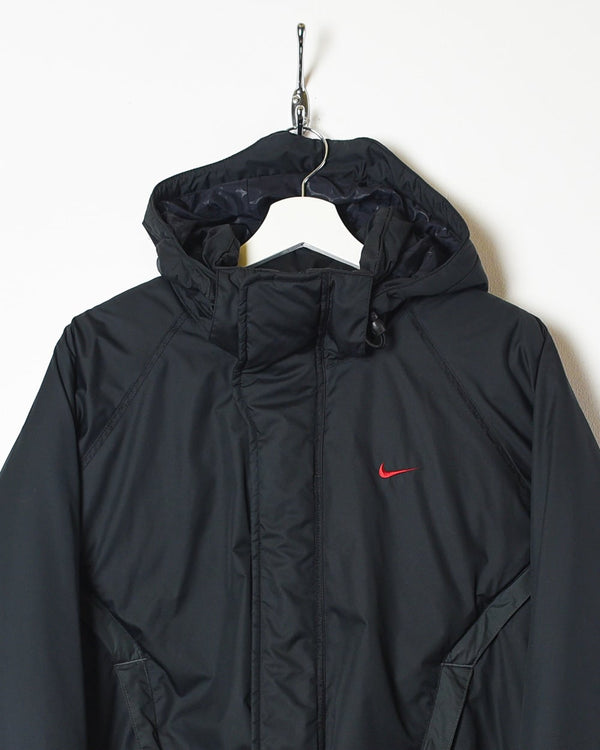 Black Nike Hooded Padded Coat - X-Large