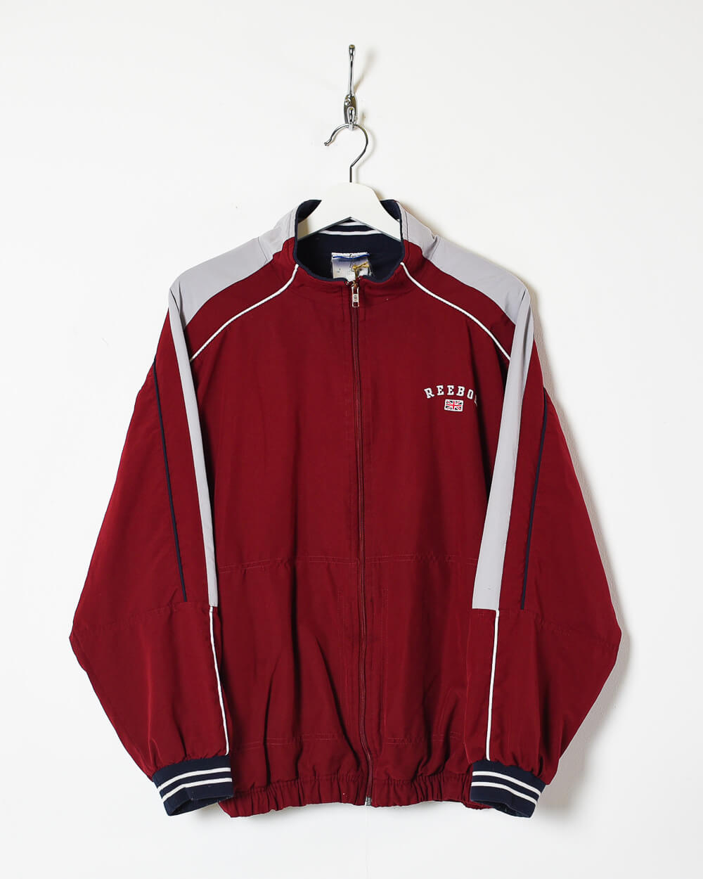 Vintage 00s Nylon Plain Red Reebok Classic Windbreaker Jacket