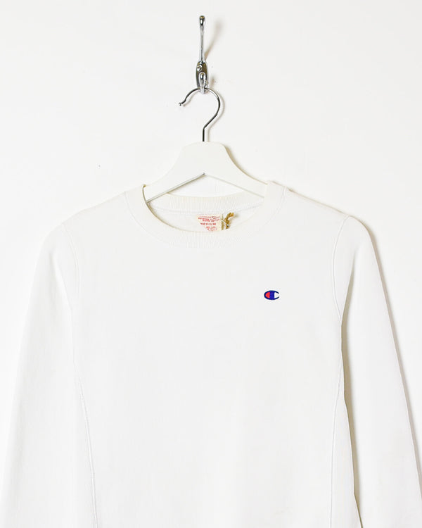 White Champion Reverse Weave Women's Sweatshirt - Medium