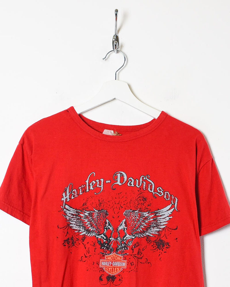 Vintage 90s Red Harley-Davidson Graphic T-Shirt - Medium Women's