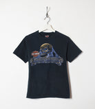 Black Harley Davidson Skull Graphic T-Shirt - X-Small