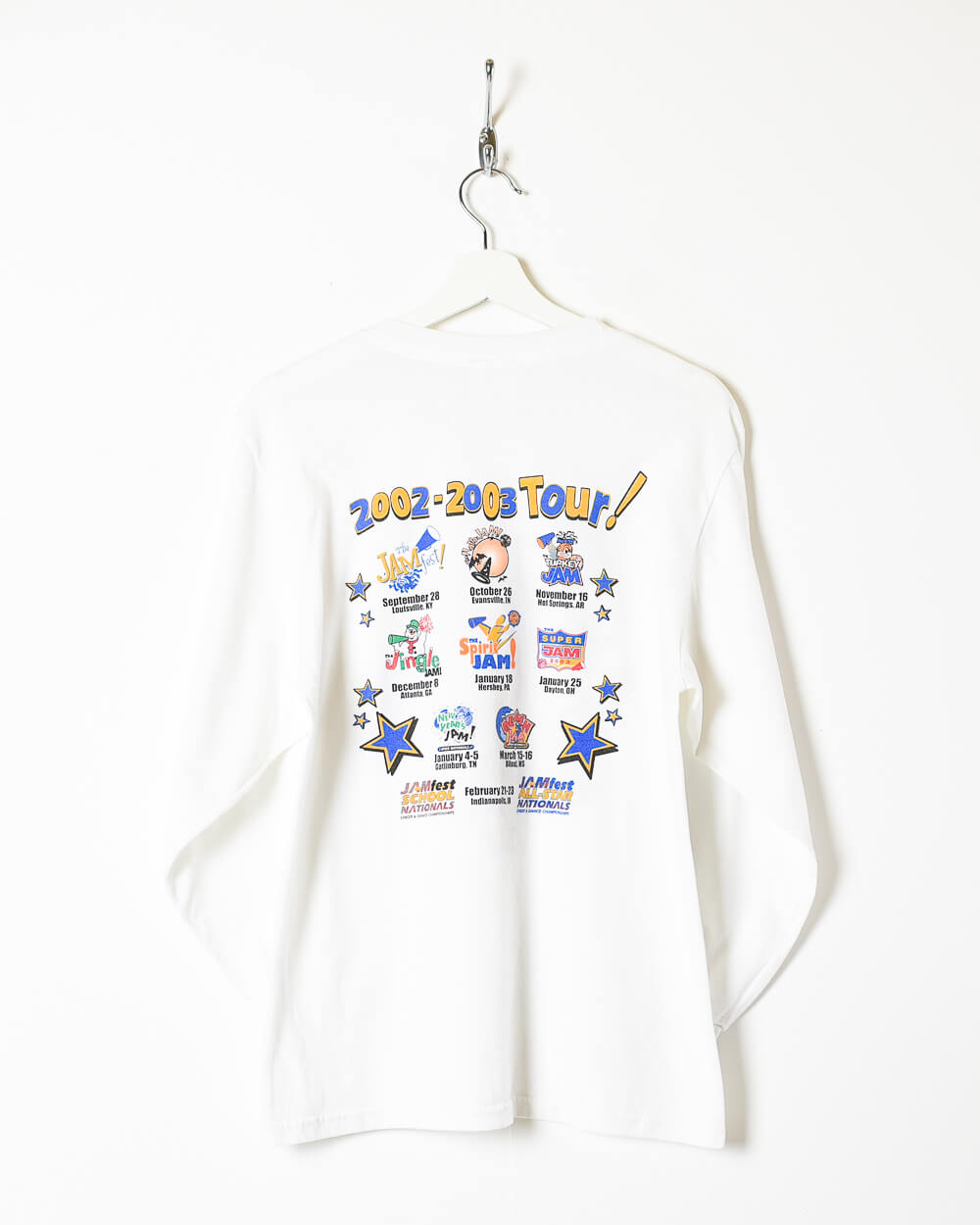 White Jerzees Jamfest 2002-2003 Long Sleeved T-Shirt - Medium