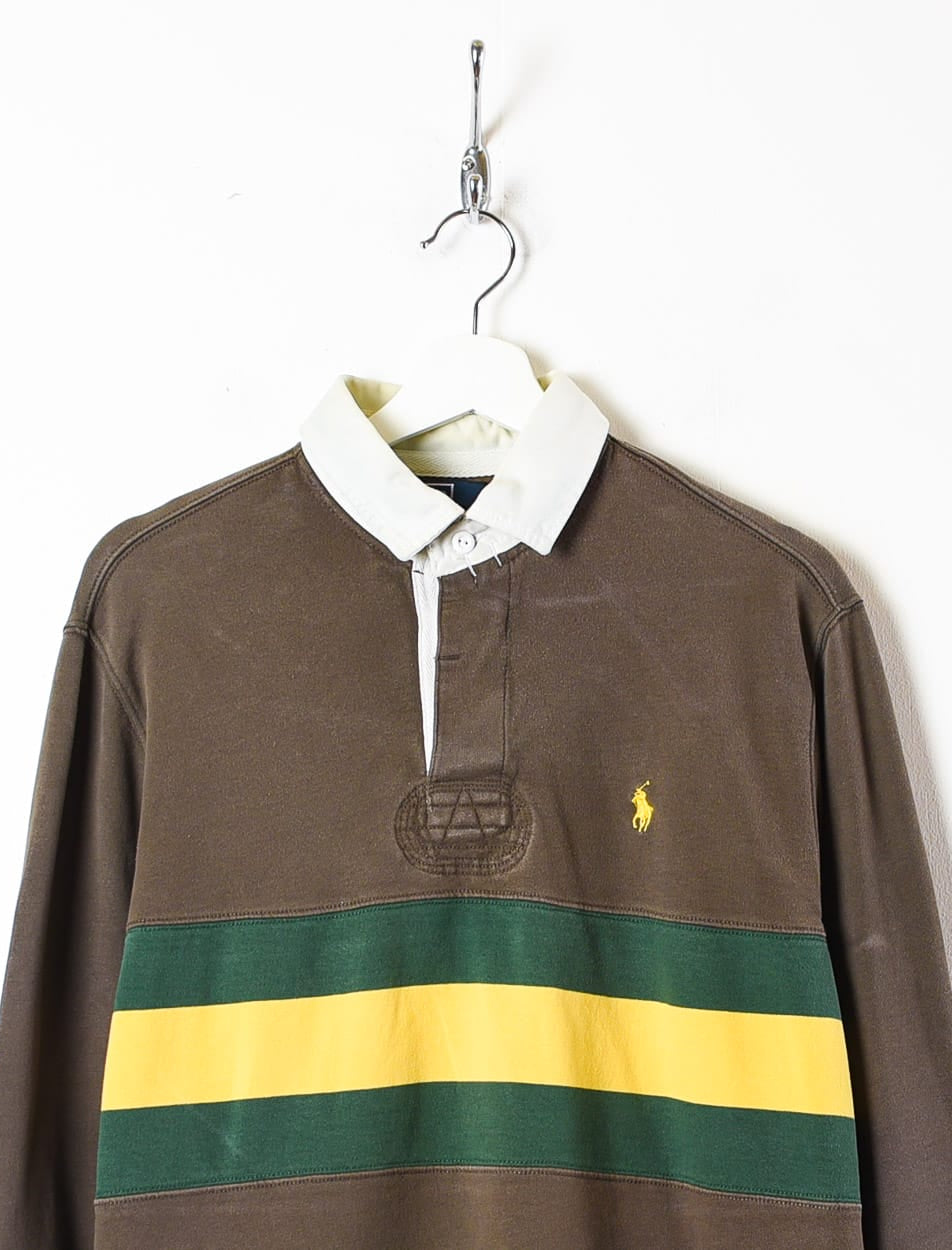 Brown Polo Ralph Lauren Rugby Shirt - Medium