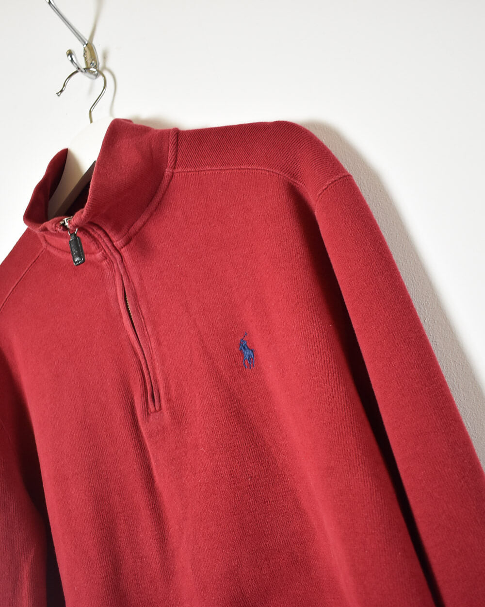 Red Ralph Lauren 1/4 Zip Sweatshirt - Medium