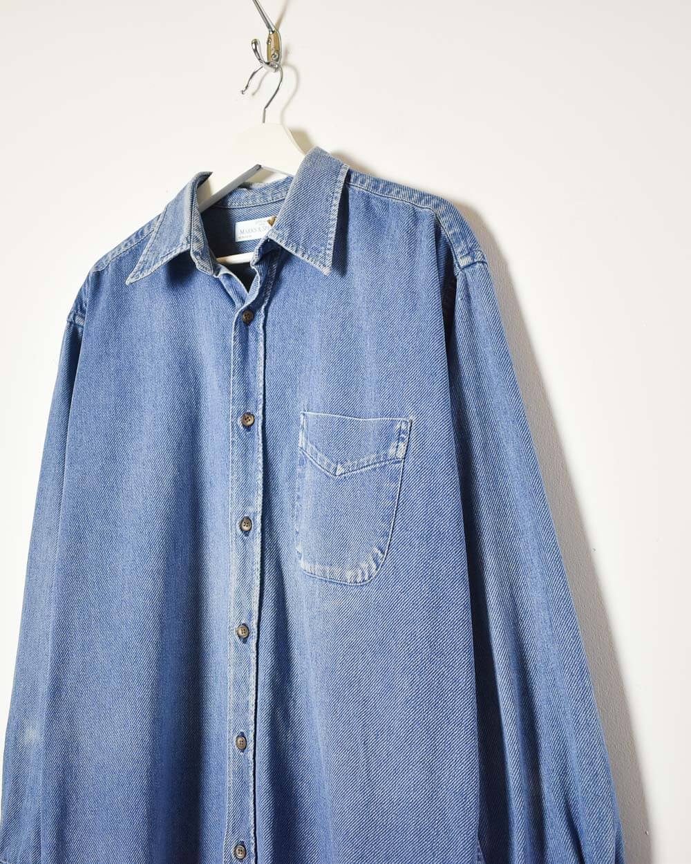 Blue Oversized Denim Shirt - Medium
