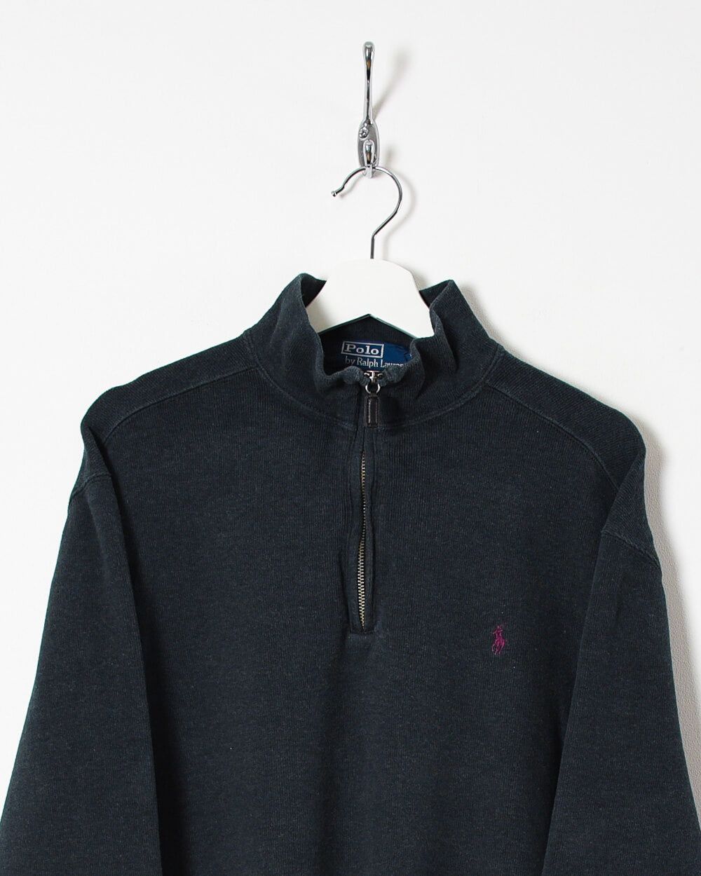 Black Ralph Lauren 1/4 Zip Sweatshirt - Large