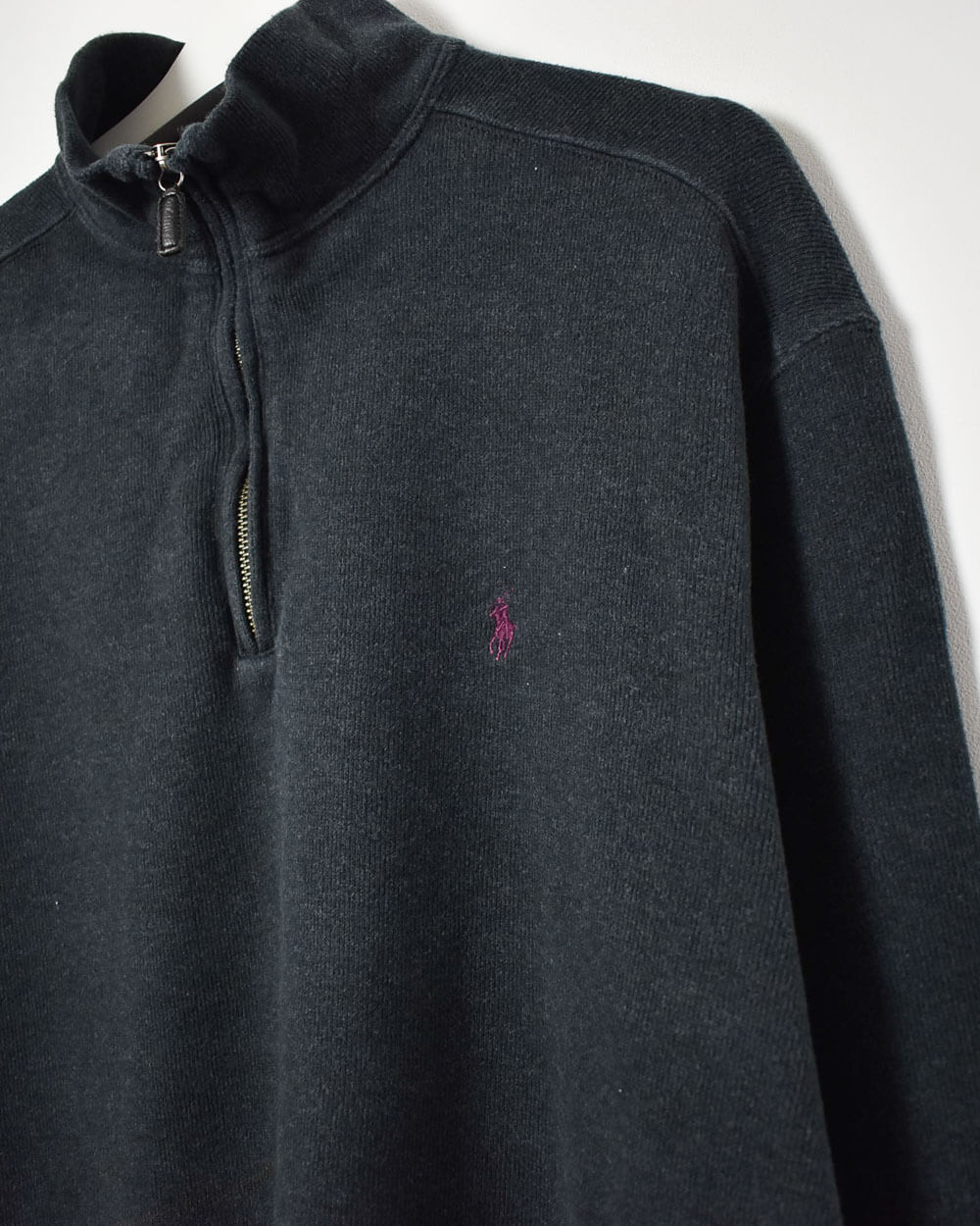 Black Ralph Lauren 1/4 Zip Sweatshirt - Large