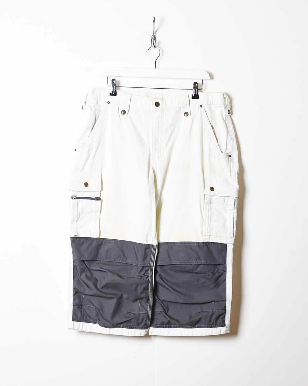 White Carhartt Double Knee Cargo Shorts - 36\"