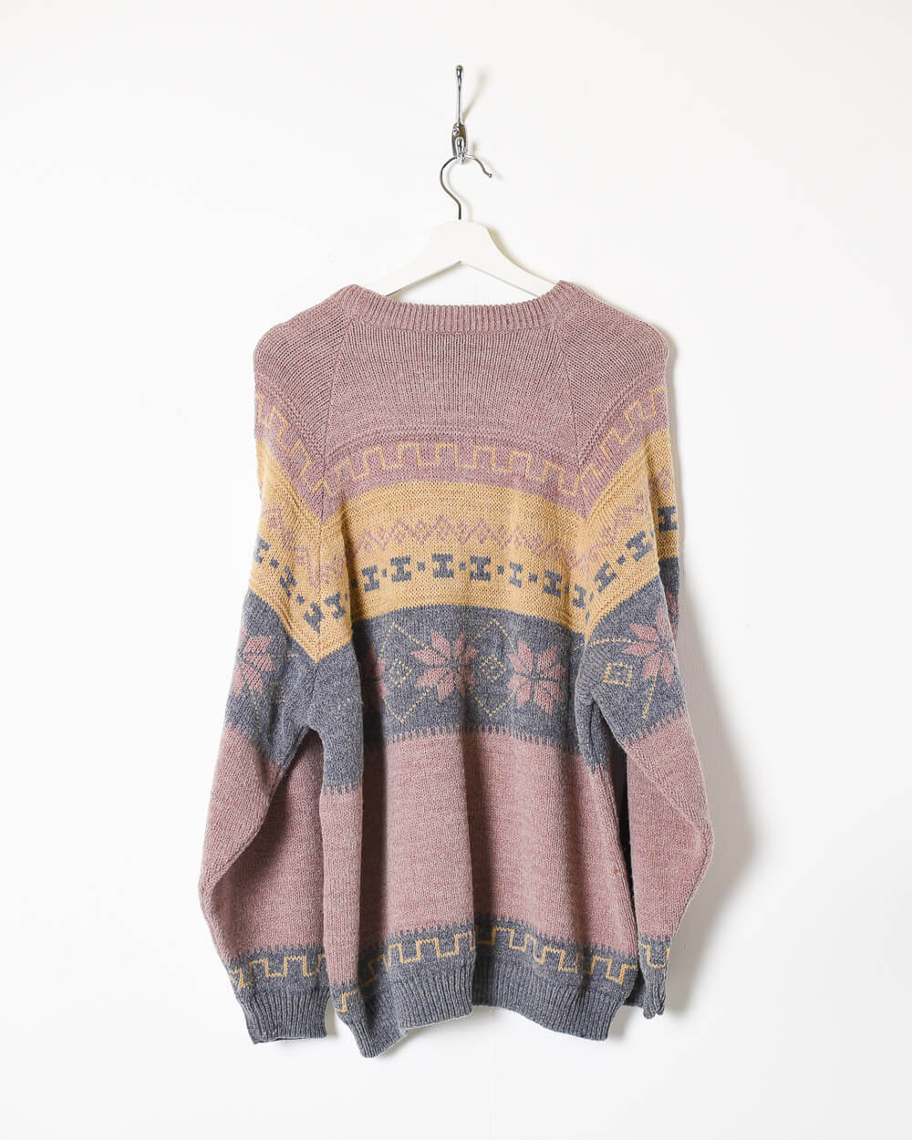 Pink Vintage Knitted Sweatshirt - Large