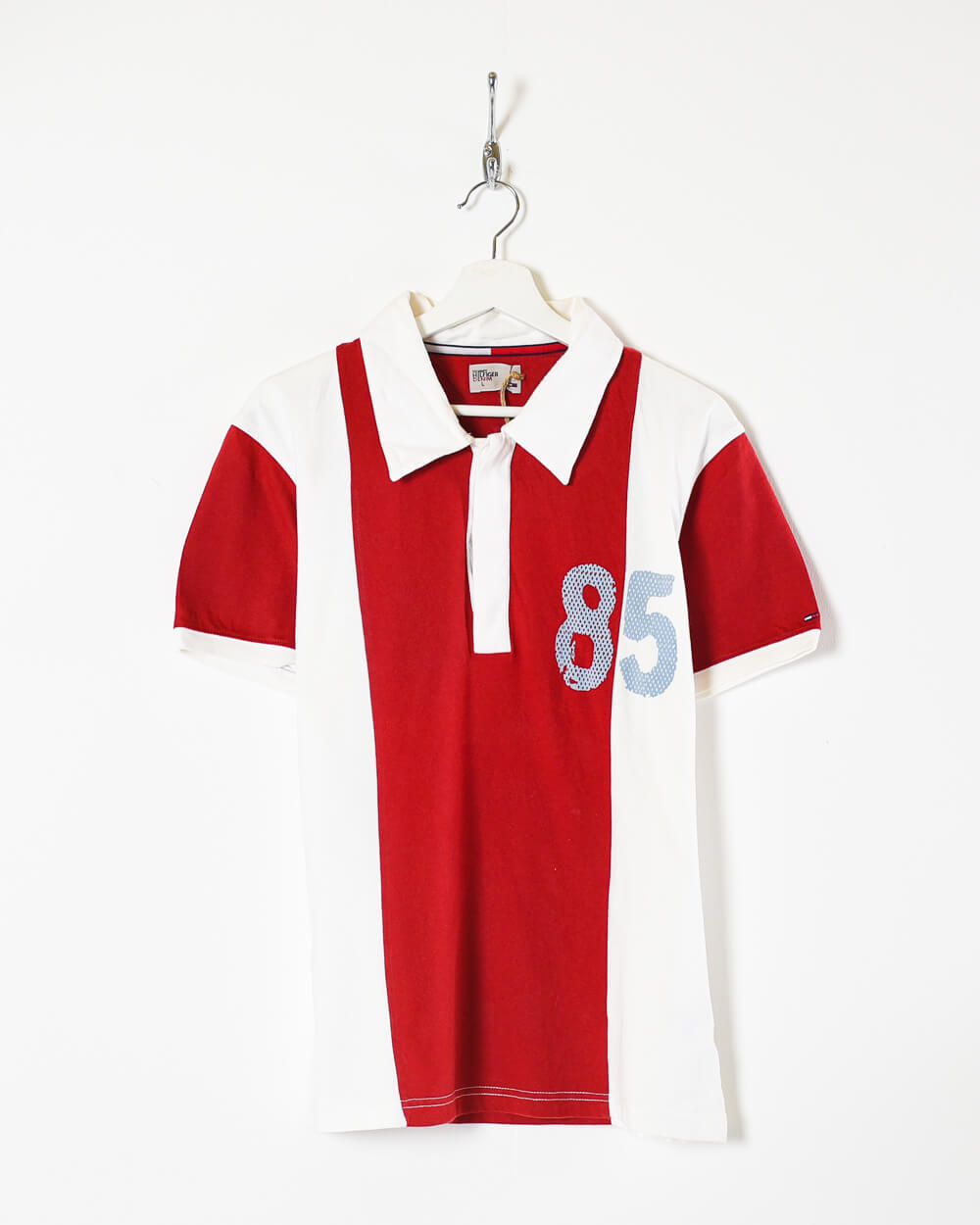 Red Tommy Hilfiger Polo Shirt - Medium