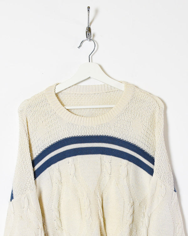 Neutral Vintage Knitted Sweatshirt - X-Large