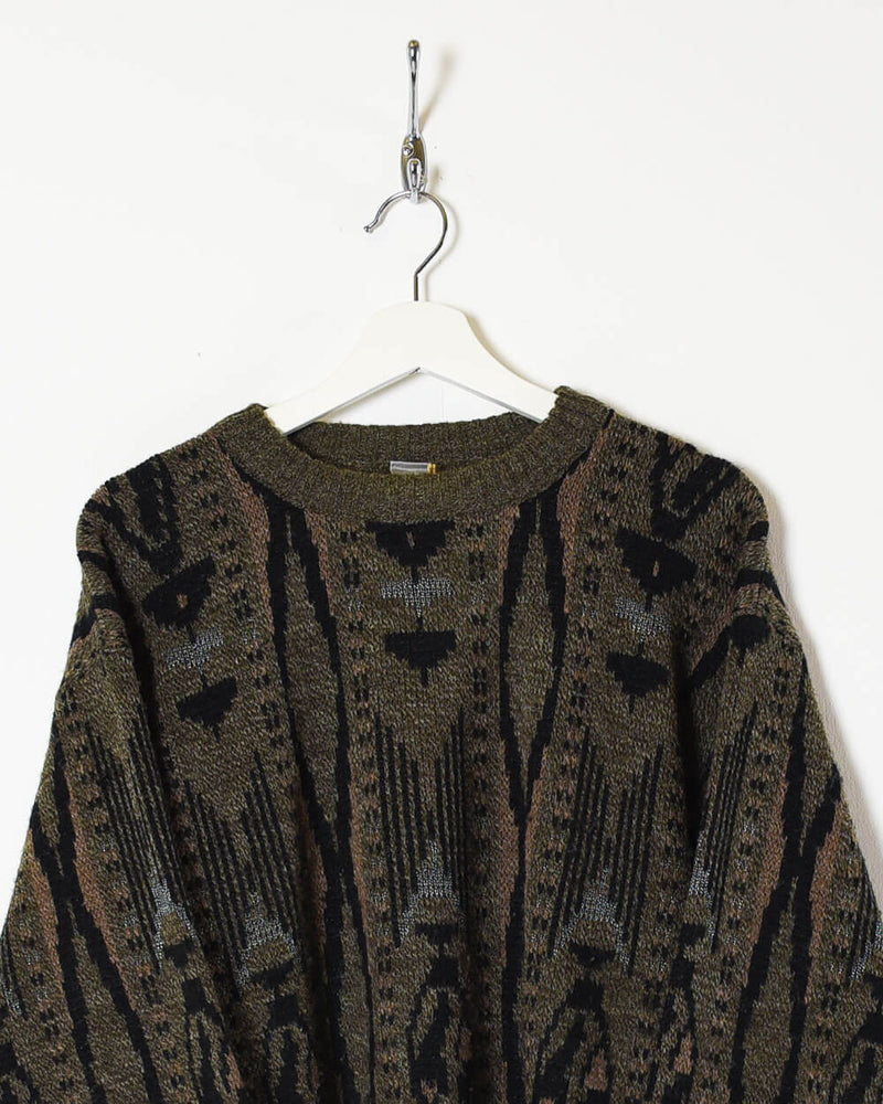 Brown Vintage Knitted Sweatshirt - Medium