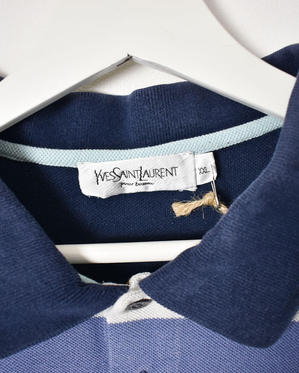 Navy Yves Saint Laurent Pour Bomme Polo Shirt - Large