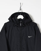 Black Nike Hooded Winter Coat - Medium