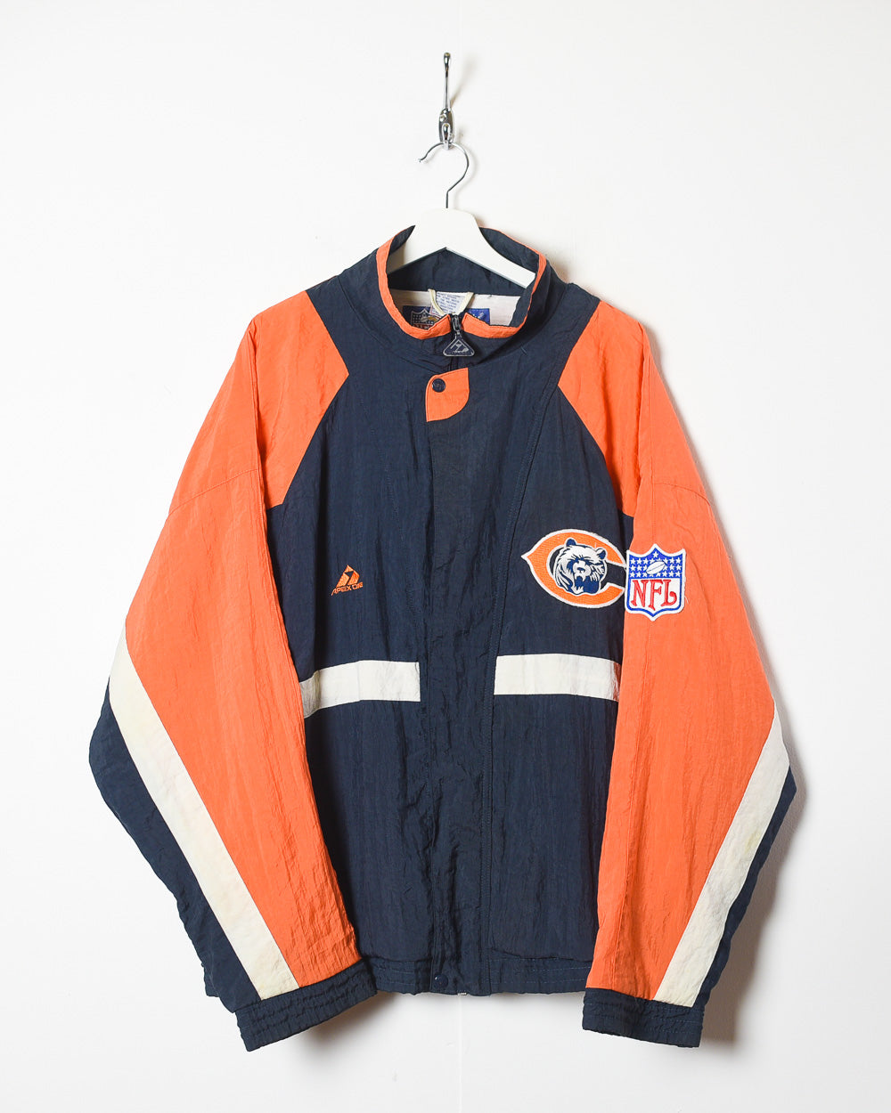 Vintage 90s Black Apex One X NFL Chicago Bears Windbreaker Jacket