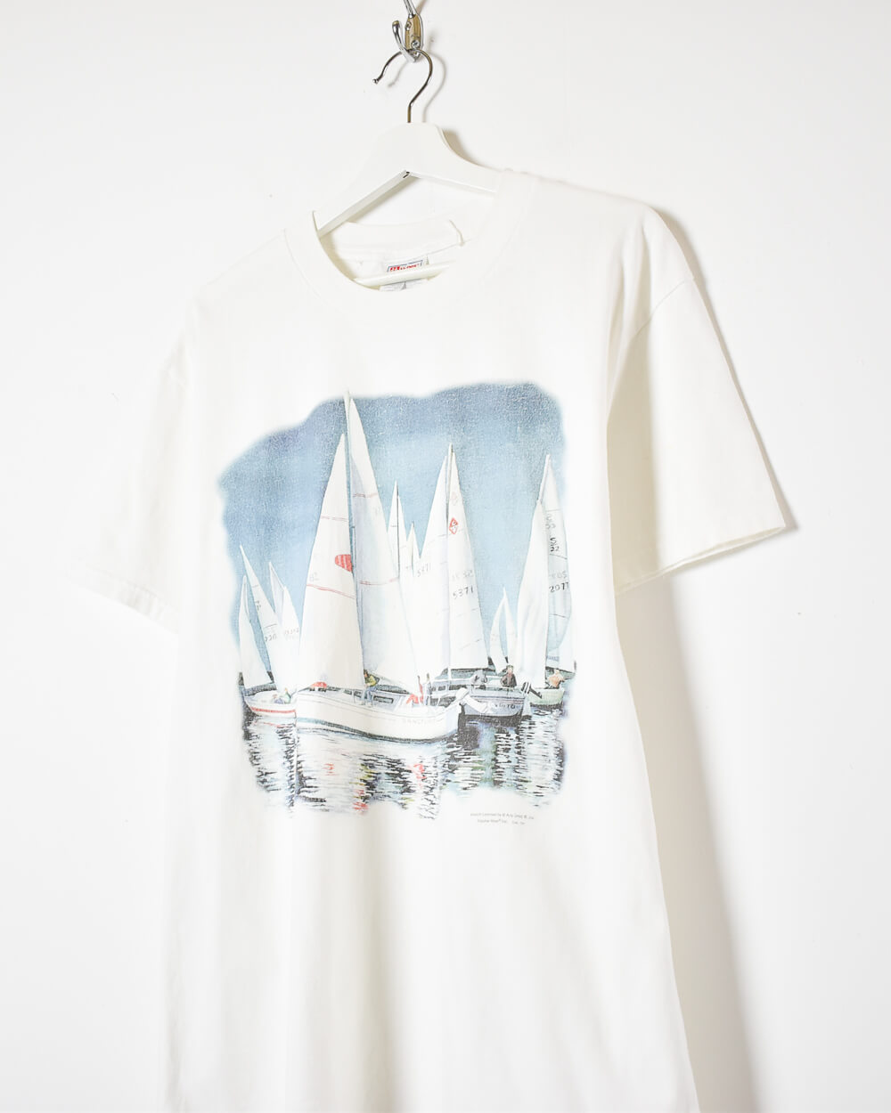 White Hanes Sailing T-Shirt - Large