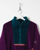 Purple Helly Hansen 1/2 Zip Colour Block Fleece - Large