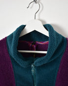 Purple Helly Hansen 1/2 Zip Colour Block Fleece - Large