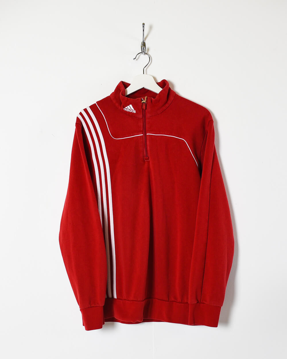 Red Adidas 1/4 Zip Sweatshirt - Large