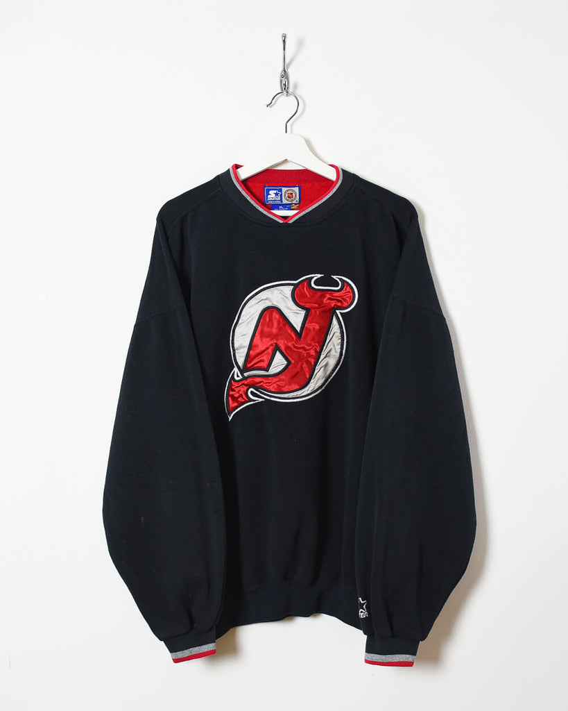 New Jersey Devils Stanley Cup Champion Mens Sizes 1/4 Button Starter Jacket