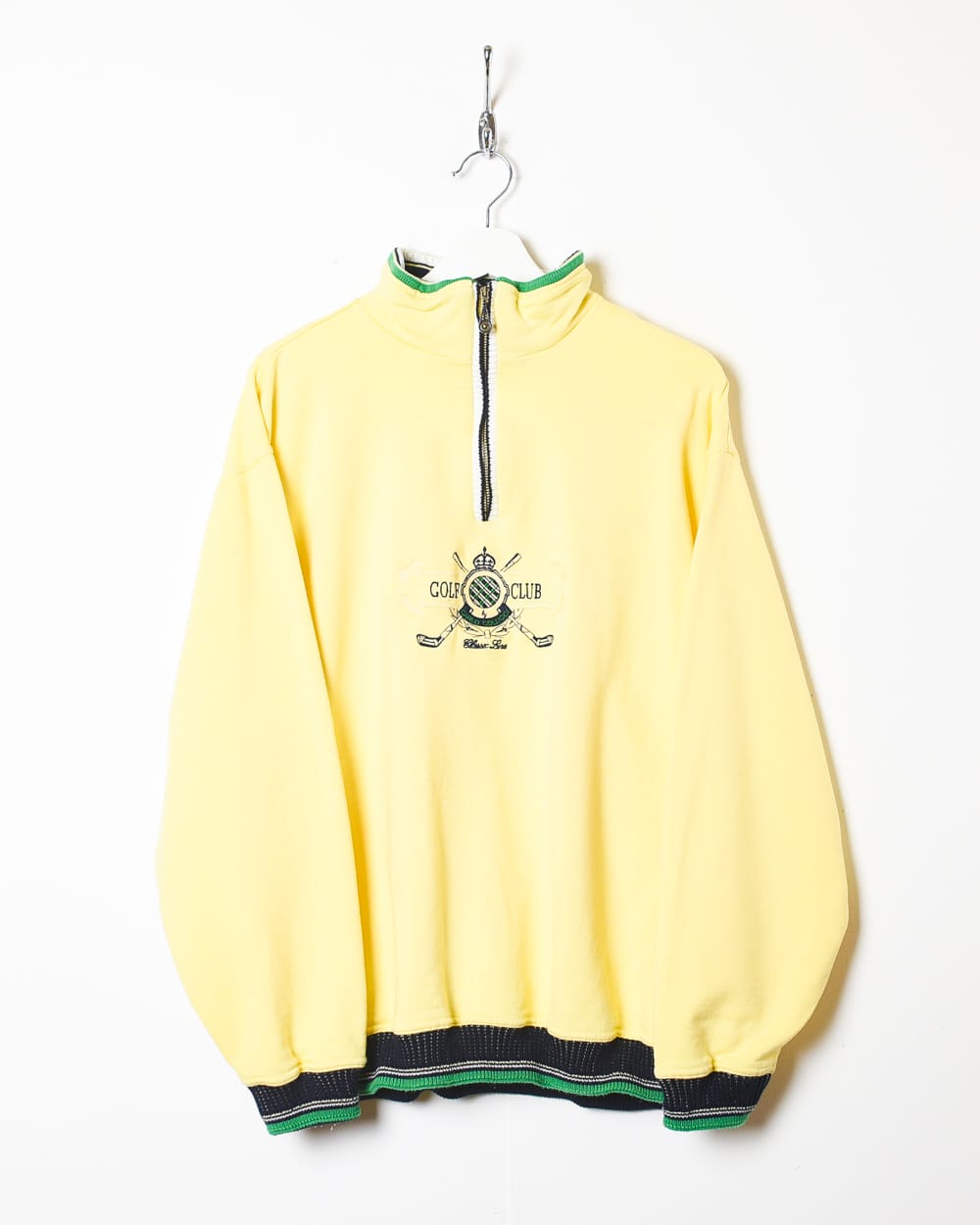 Yellow Carlo Colucci Golf Club 1/4 Zip Sweatshirt - Large