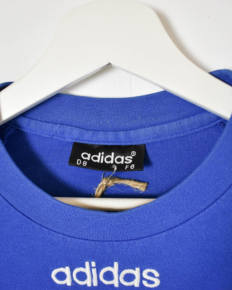 Vintage 90s Cotton Colour-Block Blue Adidas T-Shirt - X-Large– Domno Vintage