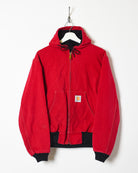 Red Carhartt Hooded Workwear Jacket - Small