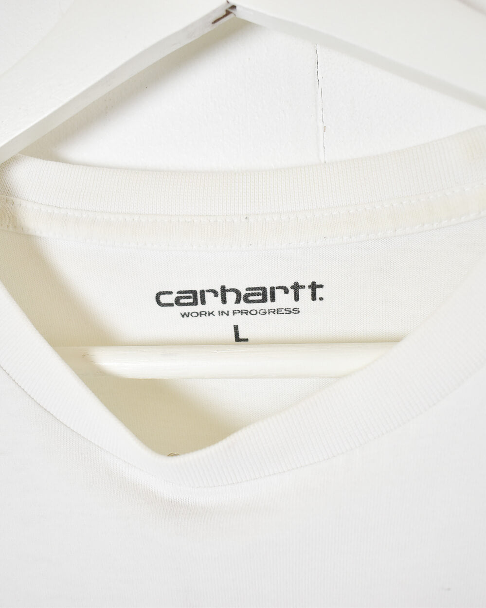 White Carhartt Pocket T-Shirt - Large