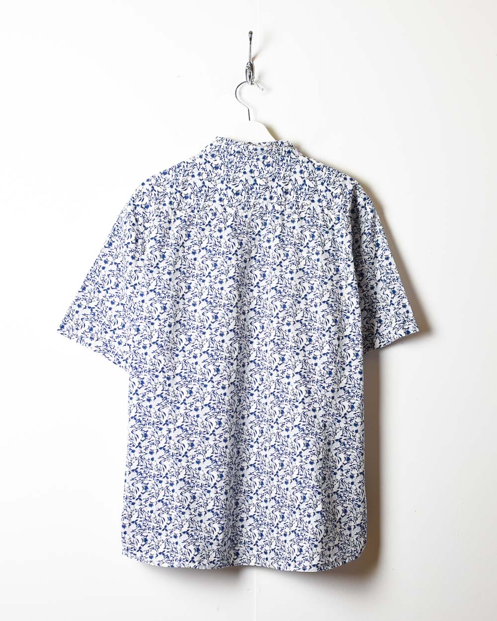 Blue Floral All-Over Print Short Sleeved Shirt - XX-Large