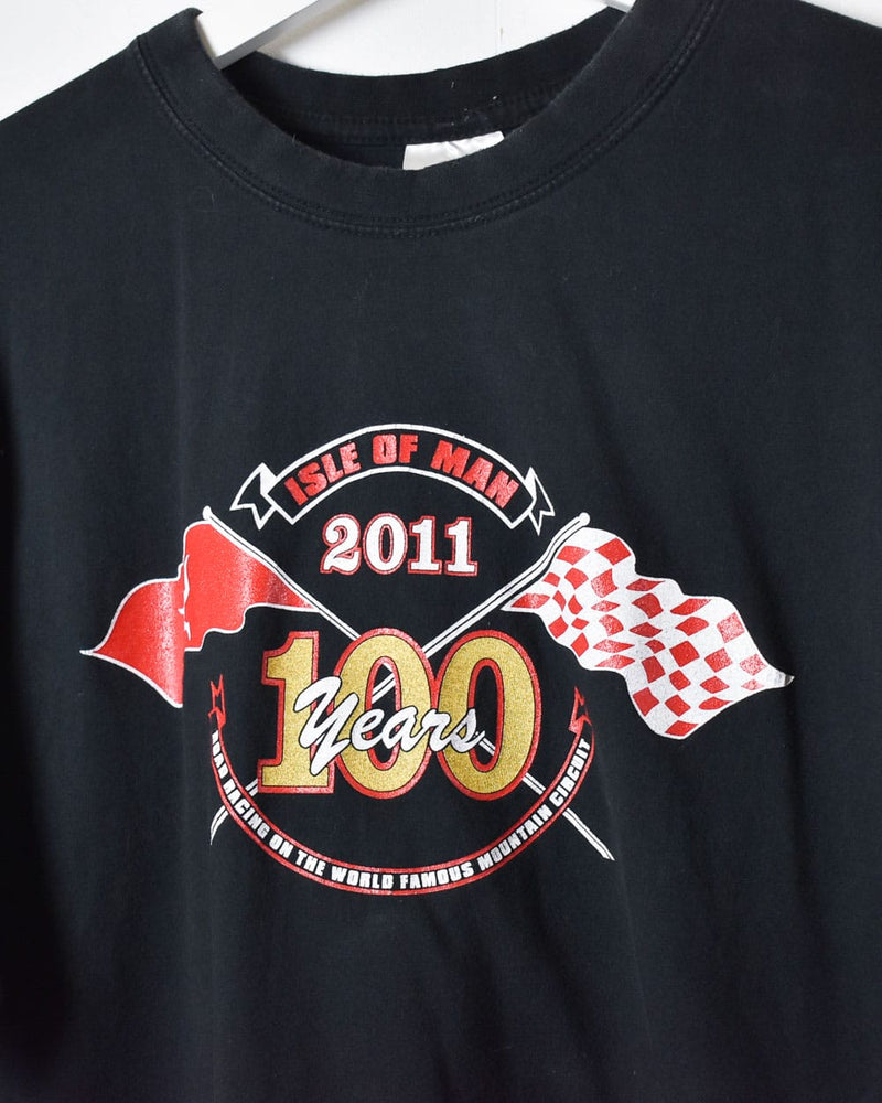 Black Isle Of Man 2011 100 Years Road Racing T-Shirt - X-Large