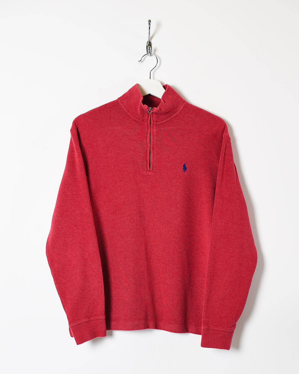 Red Ralph Lauren 1/4 Zip Sweatshirt - Small